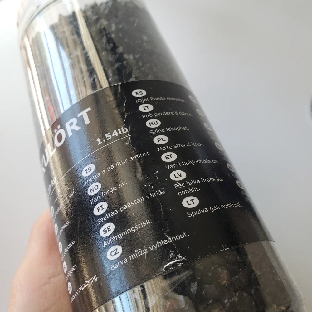 IKEA Kulort Set of 2 Black Metallic Sheen Crushed Glass Vase Fillers Accents NWT